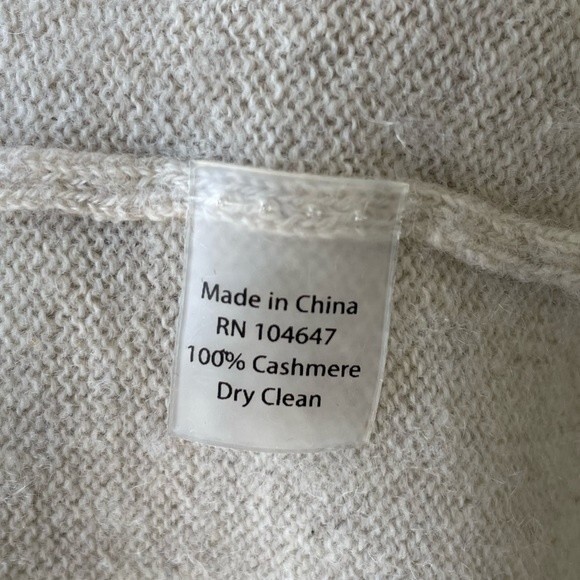 Kinross Cashmere Fringe Back Pullover Dune Size M - Picture 5 of 5